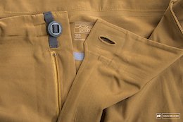Patagonia's Dirt Roamer shorts fasten securely with a button.