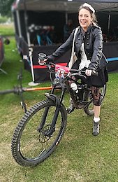 British Enduro Champs 2018, Roslynn Newman Masters Champion en route to a Madonna party in Edinburgh via the podium.