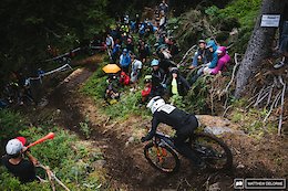 The final steep chute of three was a wild place to watch for spectators.