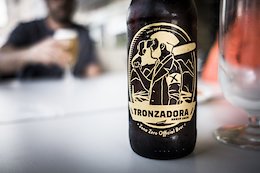 Tronzadora beer: the riders' brew. A percentage of the beer's profits goes towards local trail building projects.