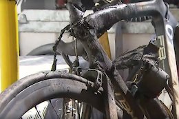 Video: Cyclist Narrowly Escapes Injury as Aftermarket Motor Catches Fire