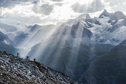 Chris Winter, Julia Hofmann and Stephen Matthews got a surprise light show while riding near Rothorn above Zermatt, Switzerland.