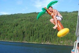 Seymour Arm, Shuswap Lake, off the top of a houseboat, TALL houseboat, inflatable palm tree...youknowit.