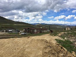 Overlooking the Granby Ranch base area from the expert trails intersection.