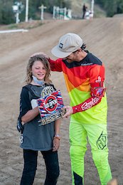Allan Cooke gives Finley Kirschenmann the Elite Whip Off Best Whip Trophy and says, "I will see you in Whistler next year... I will be following you(Finley)."