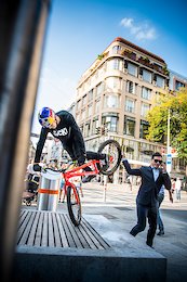 Fabio Wibmer performs during the Shoot of Wibmers Law in Vienna, Austria on September 20, 2018 // Philip Platzer/Red Bull Content Pool // AP-21KD4ACP51W11 // Usage for editorial use only //
