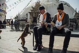 Olly Wilkins and Rob Warner are seen during the filming of Rob Warner's Wild Rides in Nepal on February 17, 2019. // Bartek Wolinski/Red Bull Content Pool // AP-225YKSPSS1W11 // Usage for editorial use only //