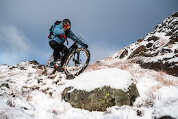 Mountains, Caledonian pine, rider, snow