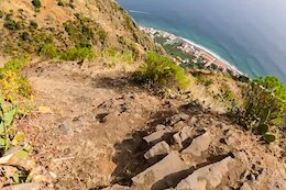 POV Video: Andrew Neethling Rides Tight Switchbacks Along the Edge of a Cliff