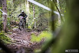 Juliette Willmann, on her way to the top step of the podium for her first Enduro Series race.