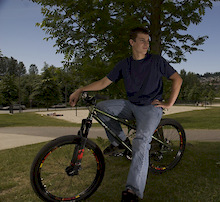 Charles and his bicycle testing out my new flash