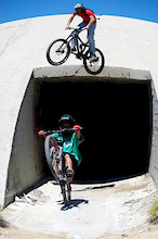 Keith jumping over Rob.
an edit of my previous picture 
video at http://www.pinkbike.com/video/26616/