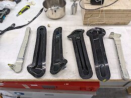 seat stay moulds: the moulds with trimmed edges after opening up everything. always a little nerve wracking, but everything came apart beautifully.