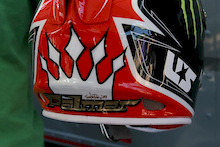 Interbike 2008 - Shawn Palmer's custom TLD helmet.