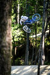 Eddie Reynolds whips his bike at Coast Gravity Park near Sechelt, BC