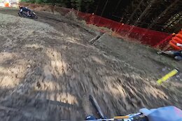 Video: Kye A’Hern’s Wet & Wild Day 2 Practice POV from the 2025 Champéry Downhill World Championships
