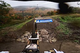 Video: Jackson Goldstone's Muddy Practice Lap POV at the 2026 Lake Placid DH World Cup