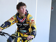 Brook MacDonald, Ancillotti's official junior rider, in Doganaccia. Ancillotti Doganaccia Racing Team 2009