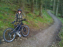 My boy age 10 on his 04 heckler built with a load of my spare bits at Glentress Red Route.