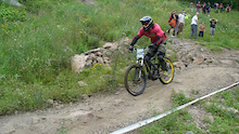 people riding the track