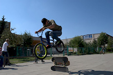 Bunnyhop above skateboards. 
Photo by Szczepan-Gd.