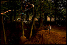 Crazy close flip and 360 train, no photoshop here.

Video evidence http://www.pinkbike.com/video/99933/