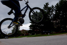 Connor hiting up the ramps outside  my house.