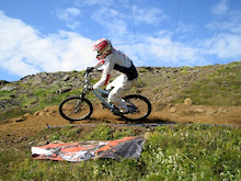 The last berm of the 2nd race in Úlfarsfell this summer. I was in 3rd place.