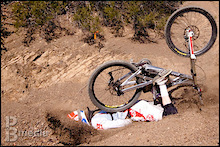 Mike decided to burrow through the dirt during a photoshoot in SB for Golden State.