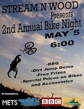 We Will be doing our bike night again may 5. Come On Out see some tricks go down but even better some good crashes bound to happen. See you there