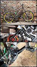 Przemysław Sosnowski bike. full carbon Weeze chainguide (proto), Chainring and bolts.

http://www.dh-zone.com/News/1392.html