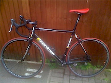 The Boardman with fizik carbon saddle and new tyres