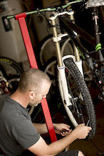Building the last bikes for the first day of The Camp of Champions tomorrow