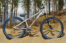 Banshee Amp with Loaded Precision Products. Wheelkit, bar/stem, seat collar and pedals. Fox 831 fork, RaceFace Atlas crank and Avid Elixir brake. Built by Outbound Cycle.