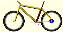 Side view of geometry study for new bamboo bike.