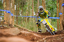 Full moto in the same drift zone is none other than Mr Sam Hill. Look to see this gaudy kit replaced with rainbow stripes come race day,