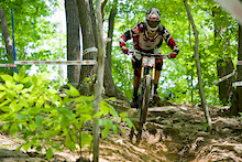 Neko Mulally won the Highland Pro GRT two weeks ago, and posted a really fast time in  qualifying in South Africa. He's an East Coast kid and this mountain is almost in his back yard. Practice at the US Open of Mountain Biking