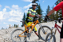 Brian Lopes takes a few laps at Mammoth Bike Park