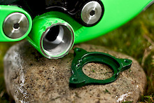 Cove's uniquely notched BB mount chainguide adapter prevents slipped guides or damage to chainguide tabs due to impact.