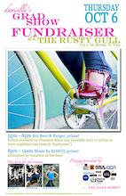 Grad Show Fundraiser - Thursday, October 6

Come out for a night at The Rusty Gull with ROSCO, Brett Tippie and some awesome prizes in support of the 2012 Langara Professional Photo-Imaging Grad Show!!!

5pm - 8pm $15 Burger &amp; Beer 
tickets available at Obsession:Bikes (94 Lonsdale Ave, North Vancouver) and online at https://reg.ccnbikes.com/index.php/event/danielle-s-grad-show-fundraiser/store.

8pm-12am Admission by donation at the door

The 2012 Photo-Imaging Grads (that's me) need to raise $5000 to pay for our Grad Show in April, so come out and support the arts (mountain bike specific arts in my case) by winning some sweet prizes, drinking at my favourite North Shore pub (just steps from the seabus) and dancing to the awesome music of ROSCO! Oh and don't forget 'laughing at Tippie's jokes'!!!

I'm also selling a selection of my prints online through CCN, all the proceeds from the sales of my prints will go towards our grad show, you can check them out at: https://reg.ccnbikes.com/index.php/event/danielle-s-grad-show-fundraiser/store.

Huge thank you to all the companies providing prizing, including:
BC Bike Race
Obsession:Bikes
Ryders
RaceFace
Endless Biking
SUP Yoga
Lambert
Sombrio
Bicycle Cafe
Helly Hansen
Granola King
. . . and more. . .

For more information about the event, visit facebook: https://www.facebook.com/event.php?eid=166441873436408]