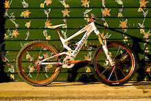 2010 Morewood Makulu w/ lots of custom ano stuff.  2010 rock shox totem, crank brothers iodine wheels, thomson seatpost, avid code brakes, race face cranks and bars, straitline stem and brake levers, e.13 srs+ chain guide