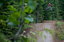 R-Dog getting sideways the crab apple hits in Whistler. Photo of the year submission. Justin Olsen Deep Summer 2011