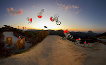 Bienve pulls a huge fronty nohander over the Suzuki Nine Knights MTB jumps during the last minutes of the sundown session... awesome event!! Re-upload - make sure to watch it in high res!! :)
Photo (c) by www.larsscharlphoto.com (me!)