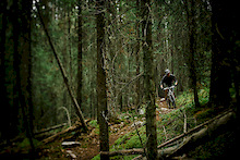 Riding the highline trail nearby Canmore, AB