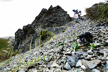 Influenced by Aggy, Nico got down with some freeriding on this scree slope in Craigieburn.