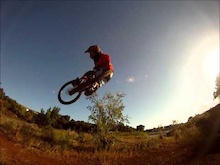 my chilling at my dirt jumps on my trek session