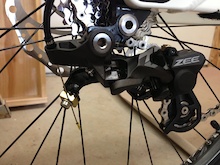 Shadow plus mod.  9spd sram shifter and drivetrain. 1/4"washer with slot for cable cut down to .236"