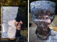 A very fitting double exposure. Mark Holt with his list of trails, which is surely missing many. Mark with a tool of his trade.
