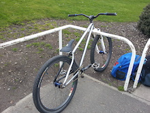 Jank ass bike with a half coated frame