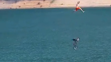 Video: Biggest Bicycle Jump into a Lake?